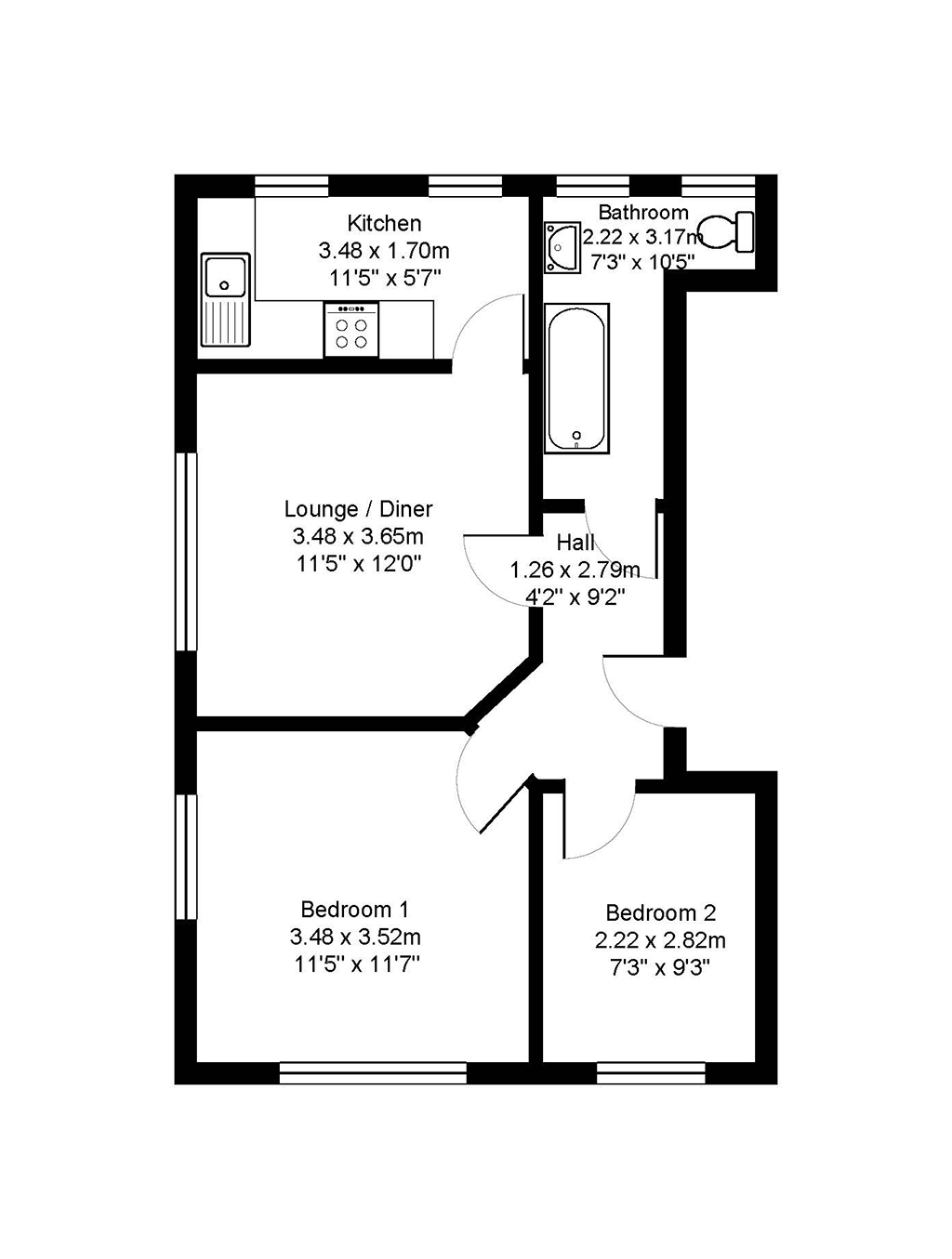 Lot: 145 - VACANT TWO-BEDROOM FLAT -